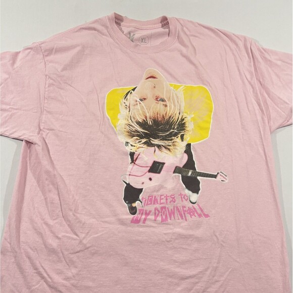 Machine Gun Kelly T-Shirt Mens Pink Crew Hip Hop Rap T Tour My Downfall Tee XL - Picture 2 of 9